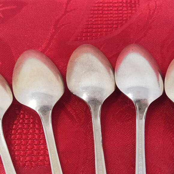 10X Silver Plate Teaspoons Nobility Plate Royal Rose Oneida - Picture 12 of 15